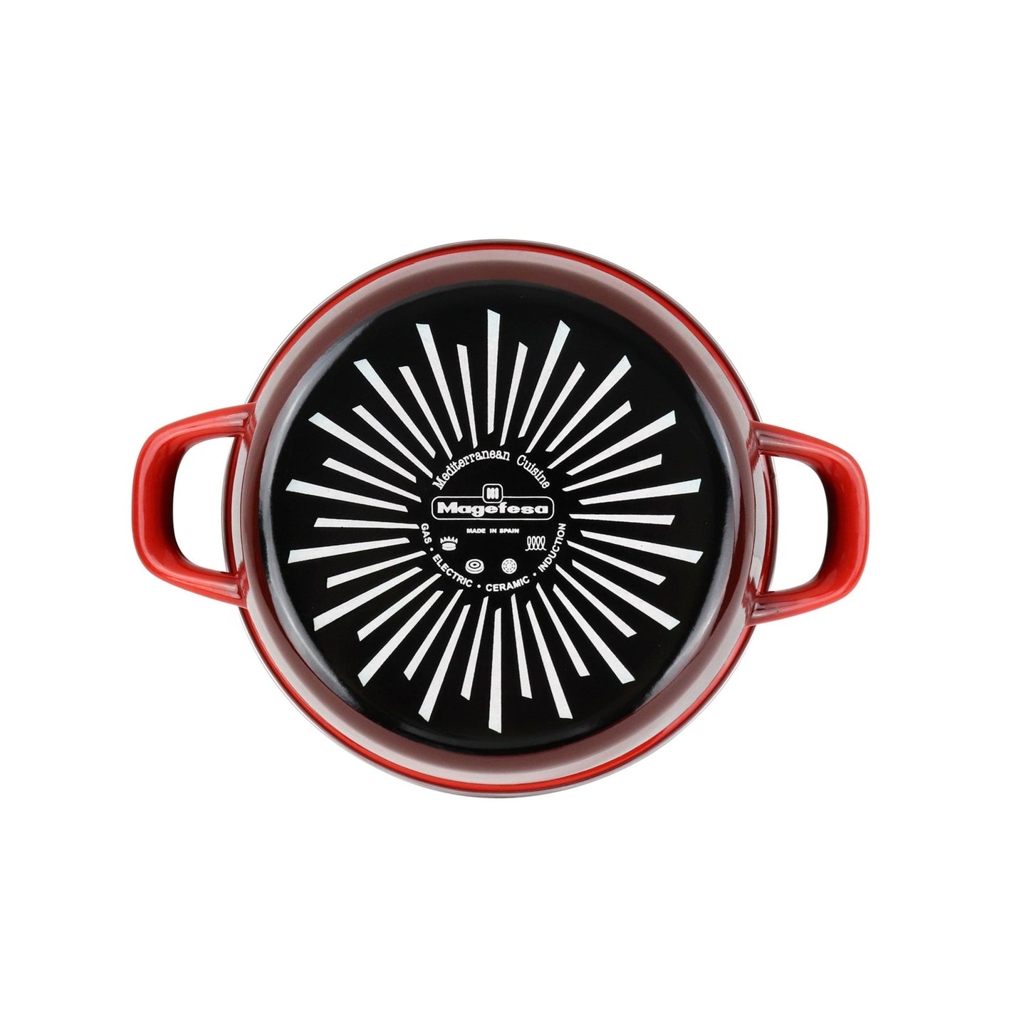 Olla 'sr' Ø24cm Con Tapa Vidrio Rojo Magefesa