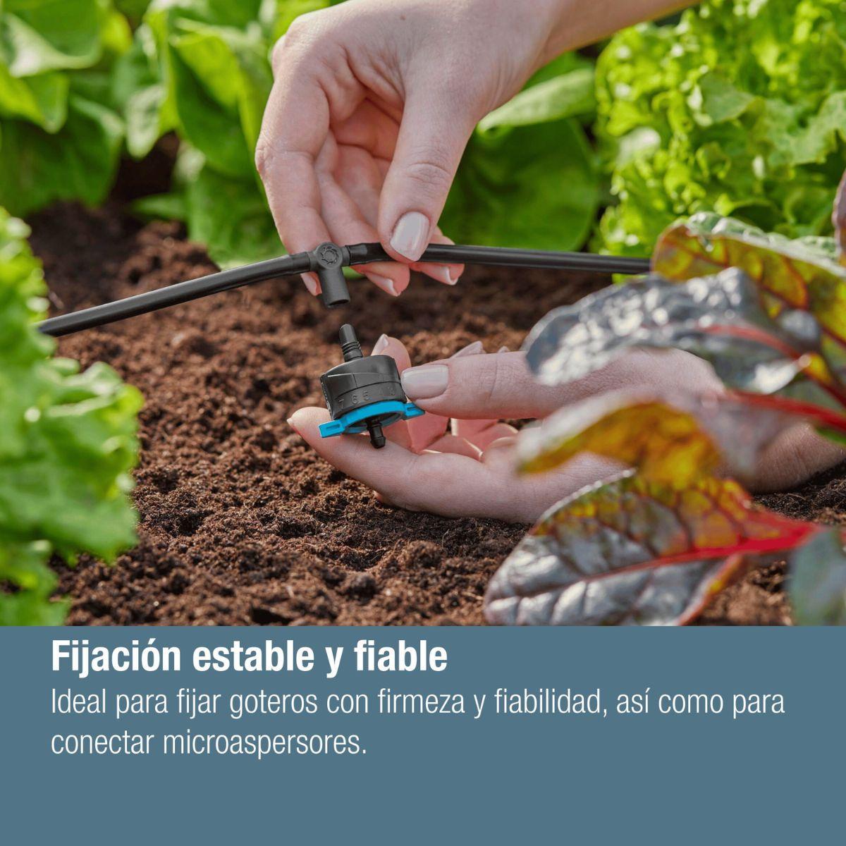 Junta T para boquillas de pulverización / cabezales de goteo de línea final 4.6 mm (3/16 ") x5 Microdripsystem Gardena