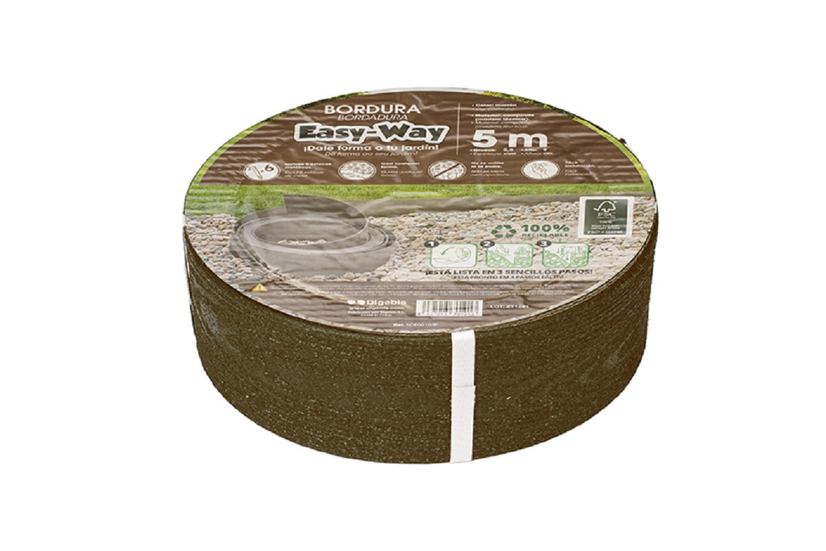 Bordillo Easy Way Composite Marrón (rollo 5mx5,5mmx9cm).