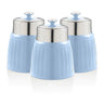 Set 3 Botes Cocina Almacenaje 1,2 L, Plástico Y Acero Inox, Especias, Té ,café, Retro, Vintage Swan Swka1024bln, Azul