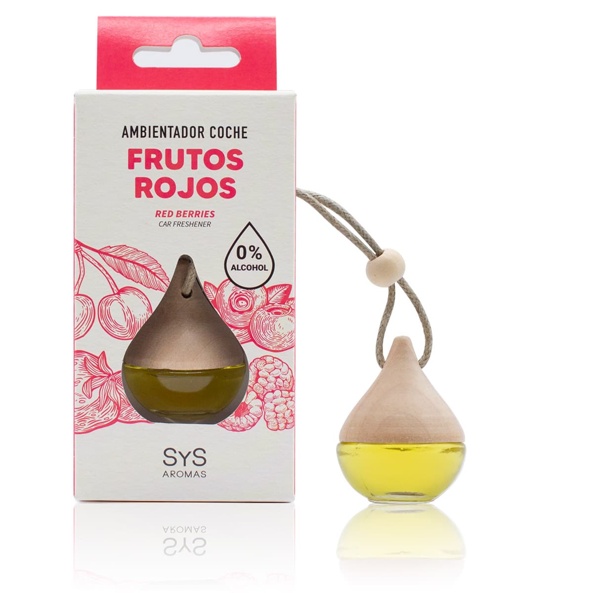 Ambientador Coche Frutos Rojos Gota SYS Aromas 6 ml | Aroma Afrutado y Dulce | Jugoso y Vibrante_0