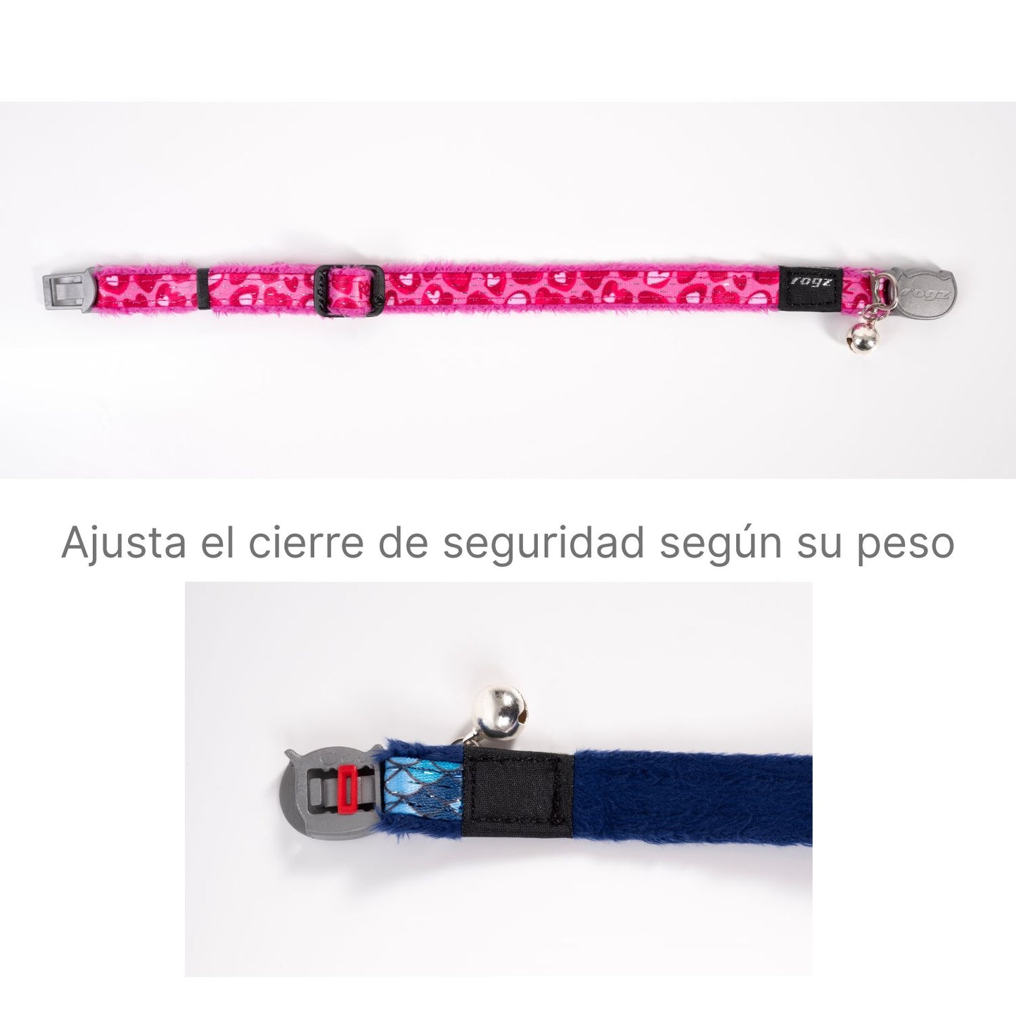 Collar Para Gato Fashioncat Estampado Azul Rogz Ajustable 20-31cm_3