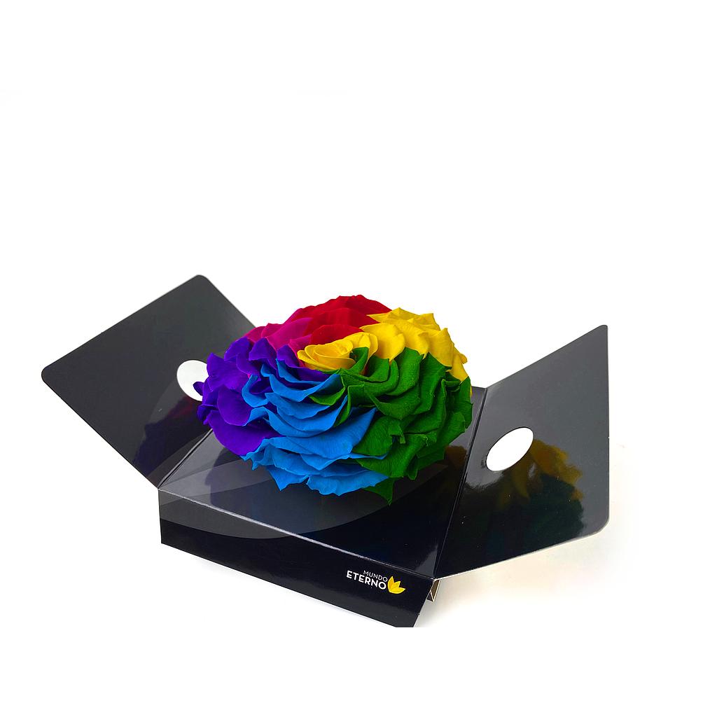 Mundo Eterno Rosmelia Preservada Arcoiris 12cm