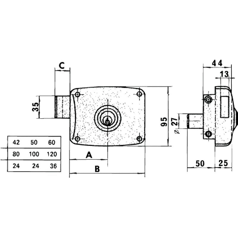Cerradura Lince 5125a-bo/ 80 Izquierda
