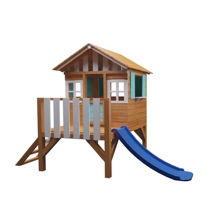 Casita De Madera Masgames Lollipop Elevada Azul.