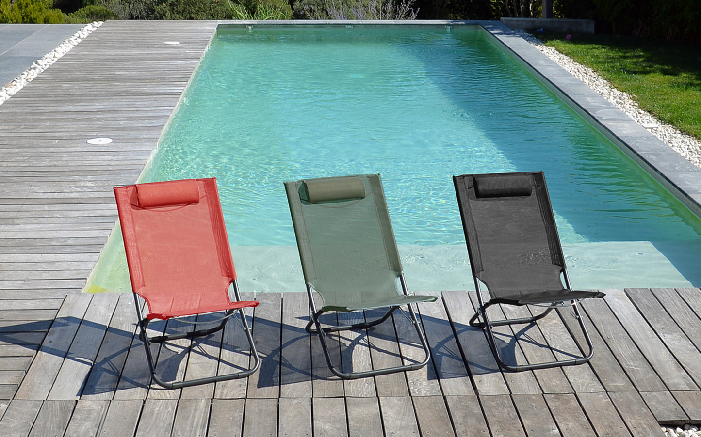 Lote De 2 Sillas De Jardín Plegables Verde Caqui - Muebles De Jardín - Chilian - 76x50x74cm_4