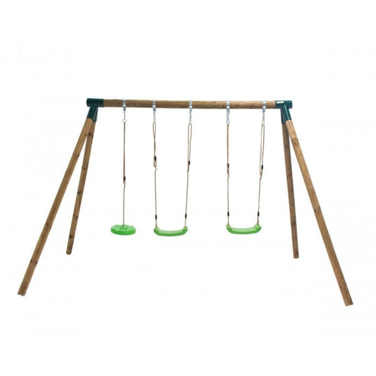 Columpio Doble De Madera Redonda Masgames Kibo Xl Plus.