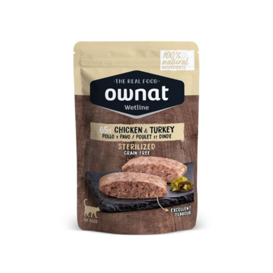 Ownat Wetline Pollo y Pavo Grain Free gatos esterilizados 85 g