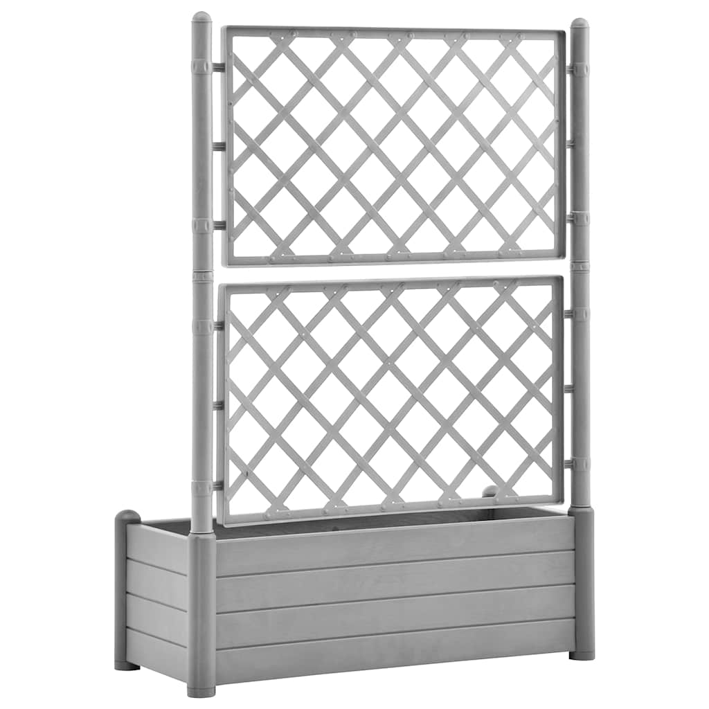 Jardinera Con Enrejado Pp Gris Piedra 100x43x142 Cm_5