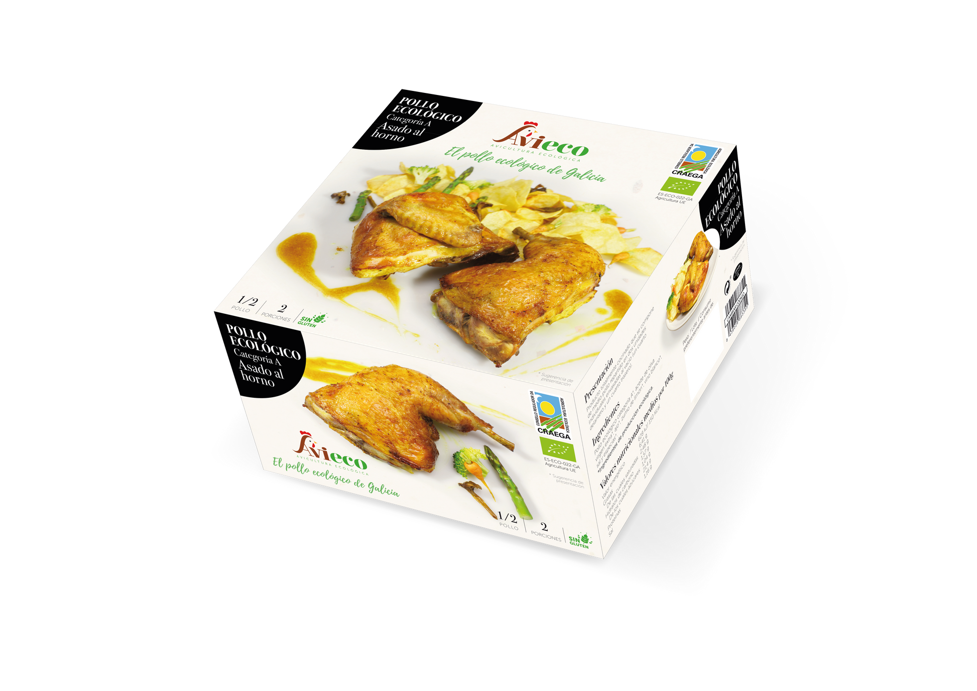 Pollo ecológico asado al horno