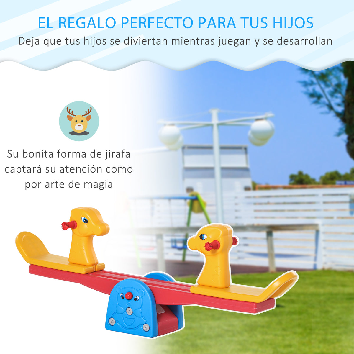 Balancín Para Niños Homcom Multicolor 150x32x60 Cm_5