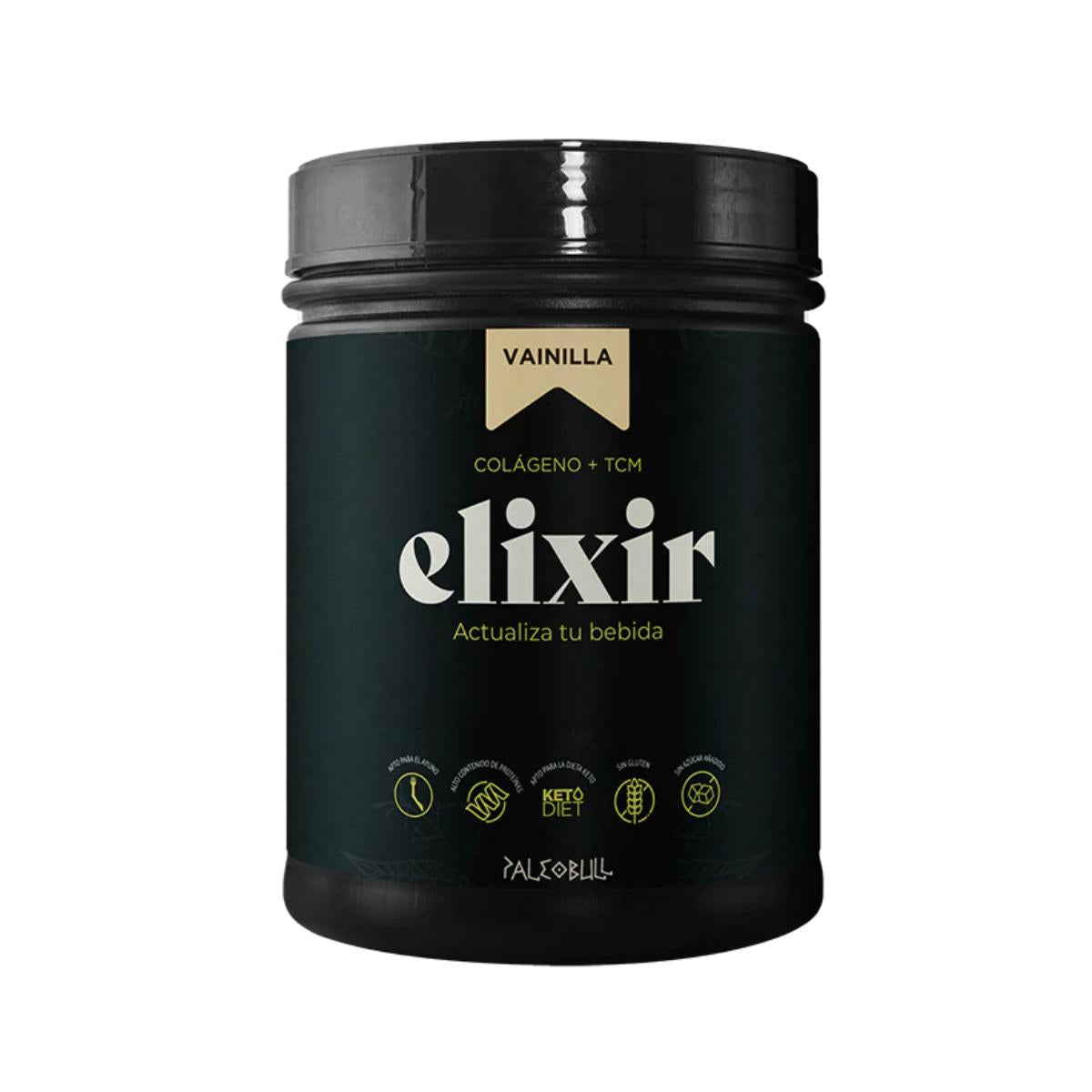 Elixir: Colágeno + Aceite TCM, 450 g Paleobull Elixir Vainilla 450 g