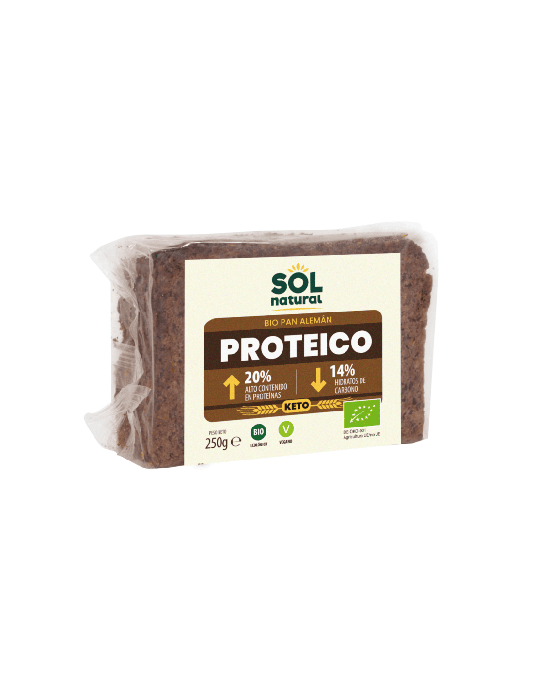 Pan Alemán Proteico Keto Bio - Sol Natural