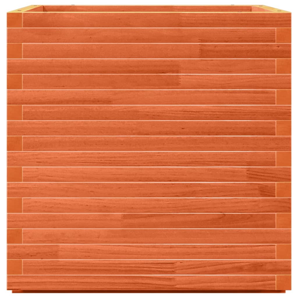 Jardinera Madera Maciza De Pino Marrón Cera 70x70x72 Cm_5