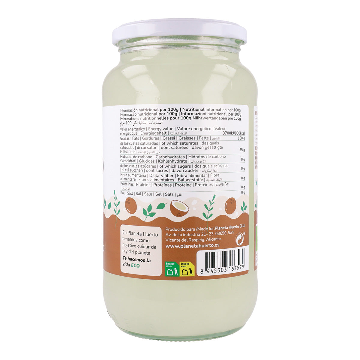 Aceite de coco ECO Planeta Huerto 860 ml