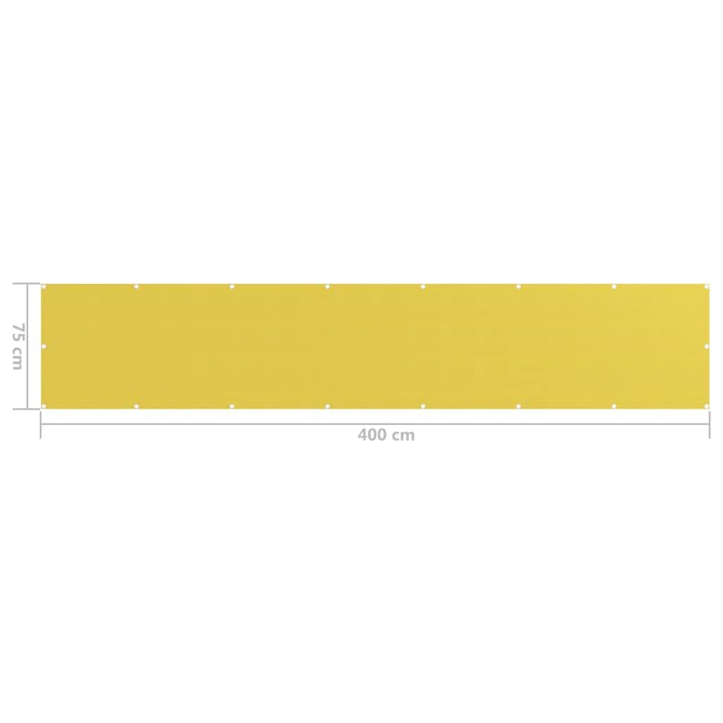 Vidaxl Toldo Para Balcón Hdpe Amarillo 75x400 Cm_4