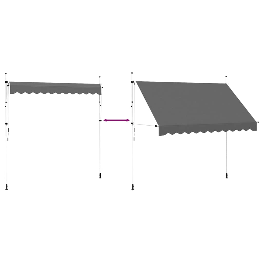 Toldo Retráctil De Operación Manual Antracita 300 Cm_5