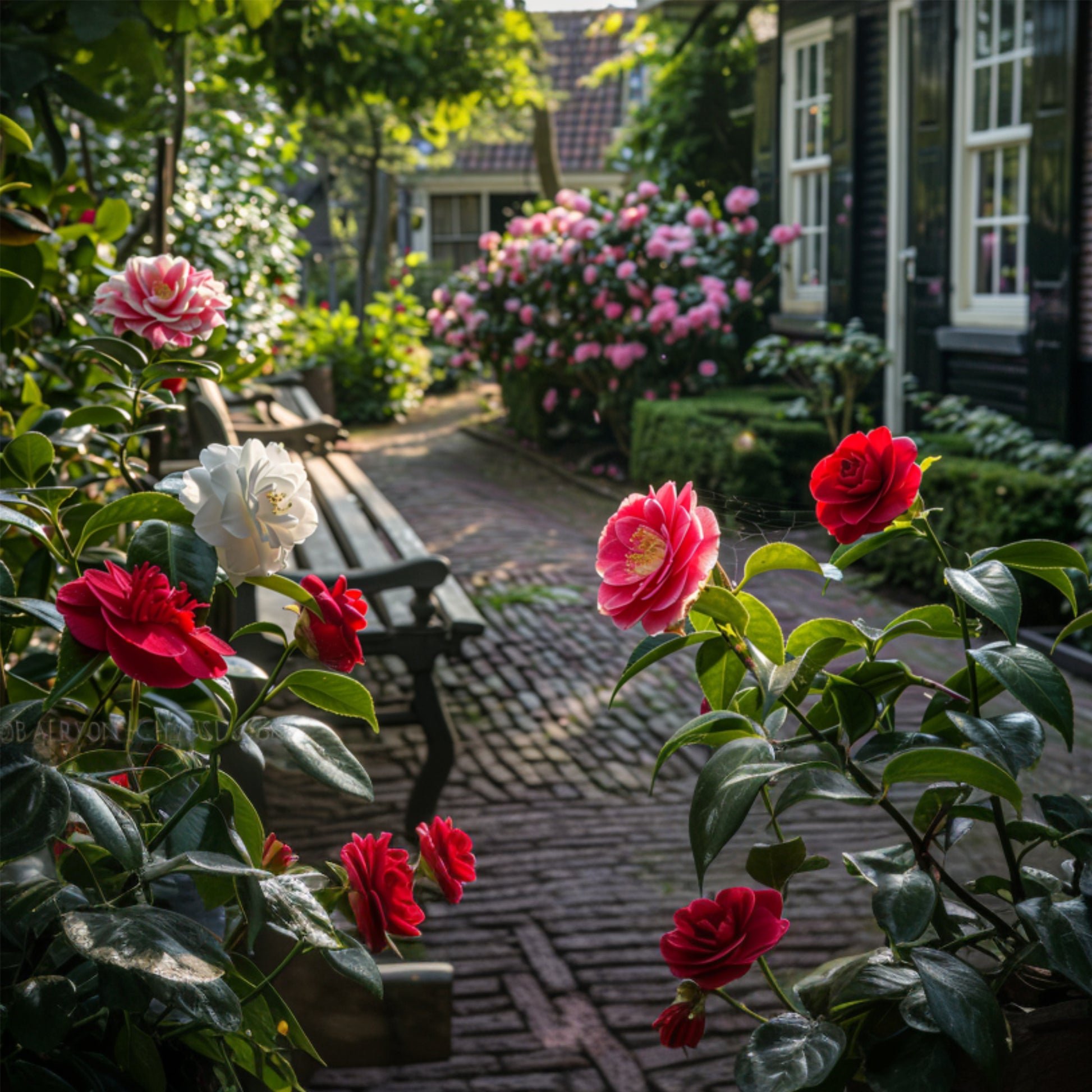 Rosa Japonesa - 6 Pzs - Camellia Japonica - Altura 25-40cm - ⌀9cm