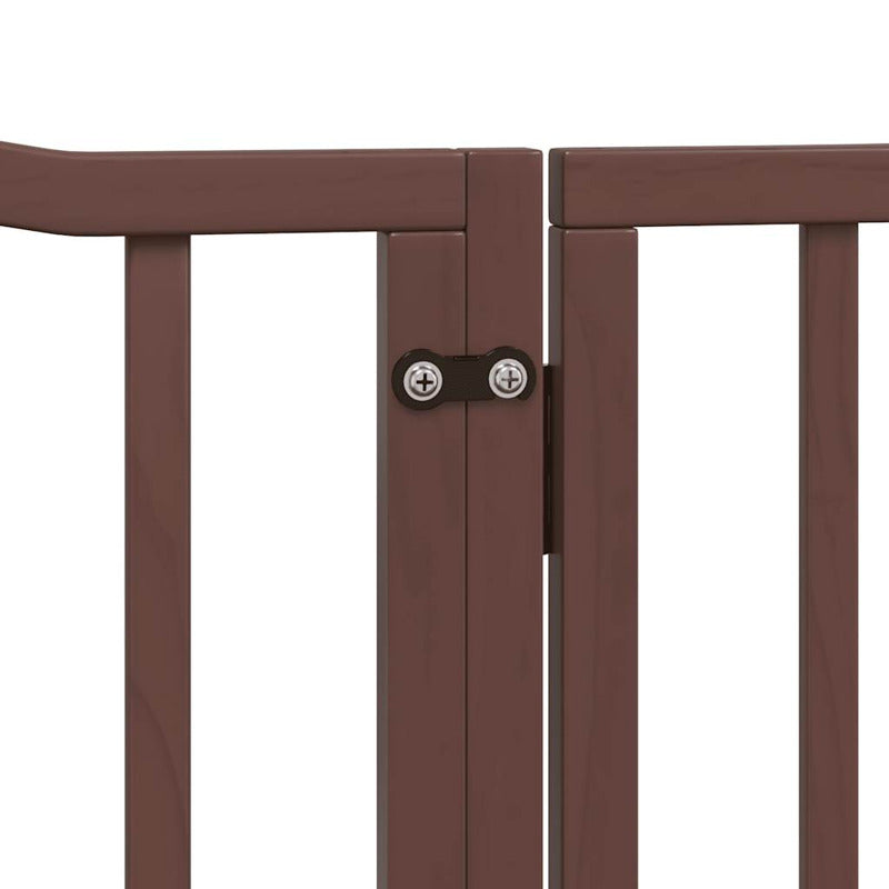 Vidaxl Puerta De Perros Plegable 8 Paneles Madera Álamo Marrón 640 Cm_5