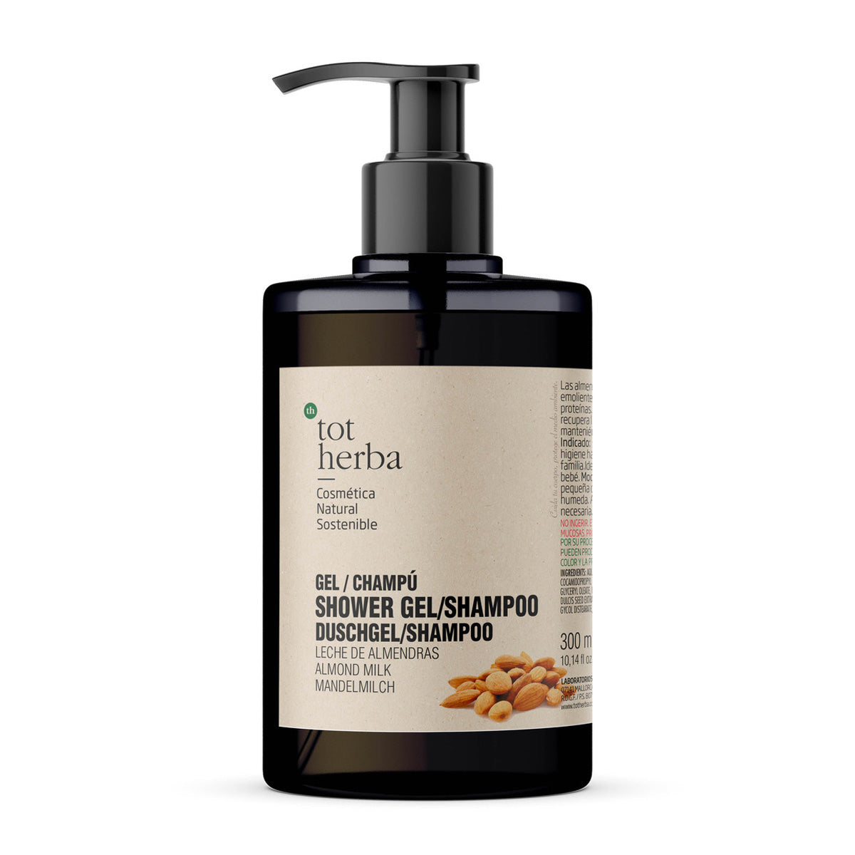Gel Champú Leche de Almendras, Tot Herba, 300 ml