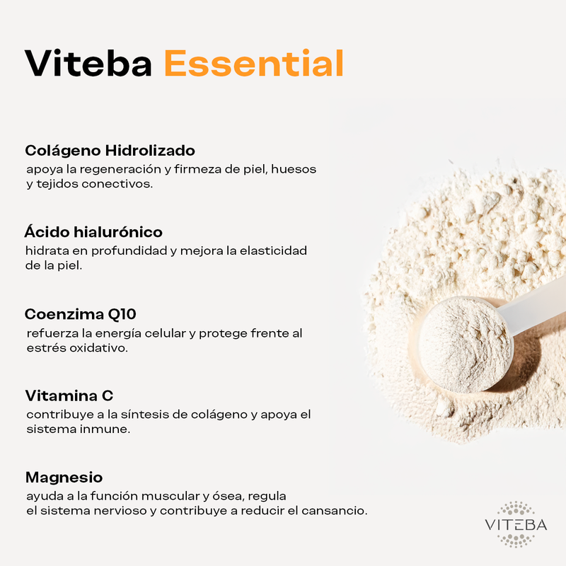 Viteba Pack de 3 Colágeno Hidrolizado Essential 330 g x 3 + AH + Coenzima Q10 + Magnesio │ Sabor y olor neutros_4