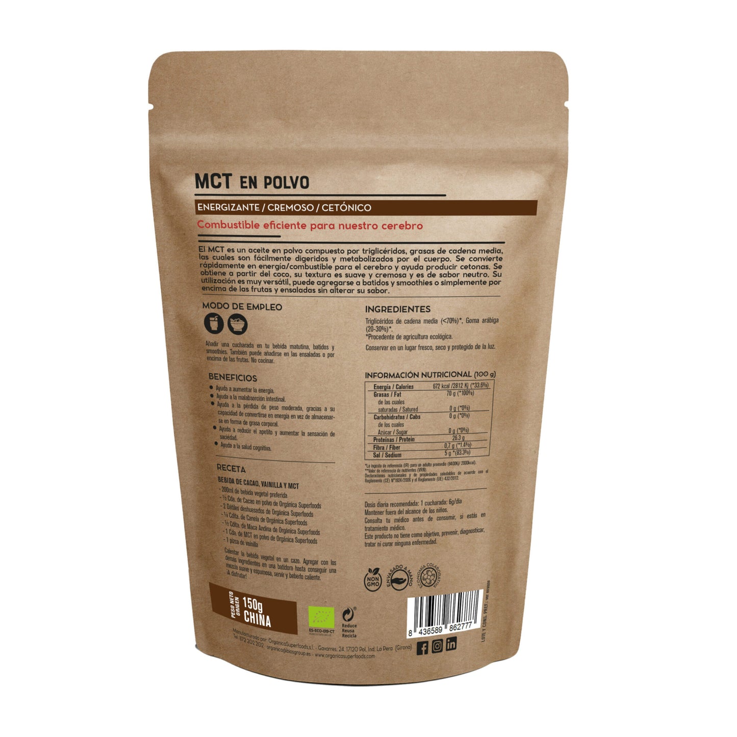 Aceite Mct En Polvo Raw Sin Gluten Bio 105g_1