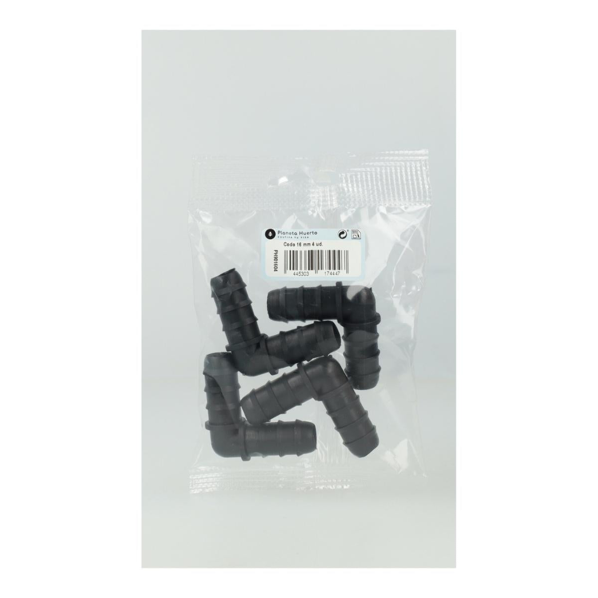 Codo 16 mm Planeta Huerto 4 unidades