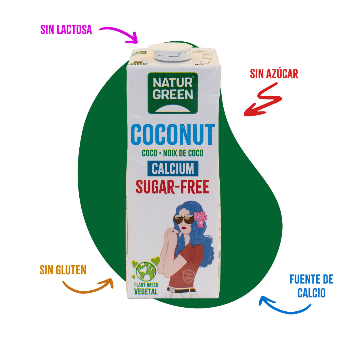 Bebida vegetal Coconut sin azúcar calcio NaturGreen 1 litro