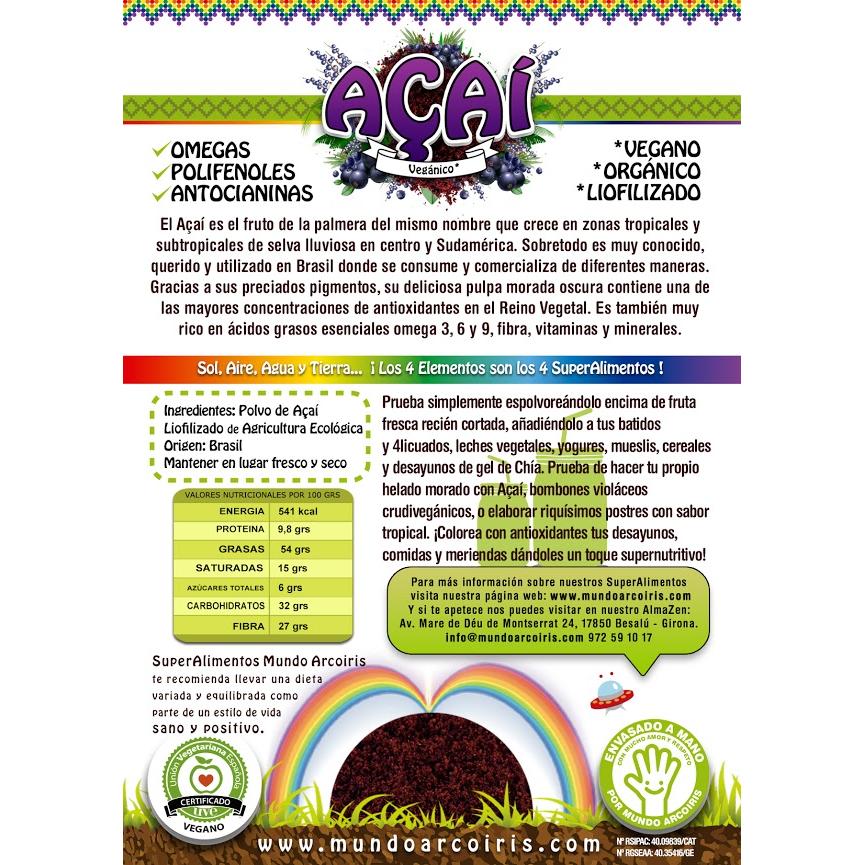 Açai ecológico Mundo Arcoiris  100 g