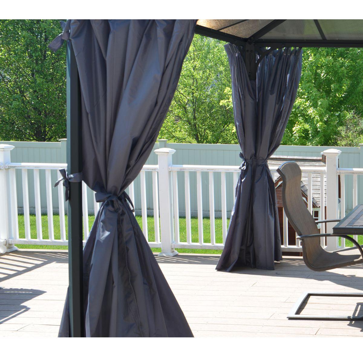 Set Cortinas para gazebo cenador Palermo 3000/3500/3600 + Milano 3000 + Martinique 3600 Canopia by Palram