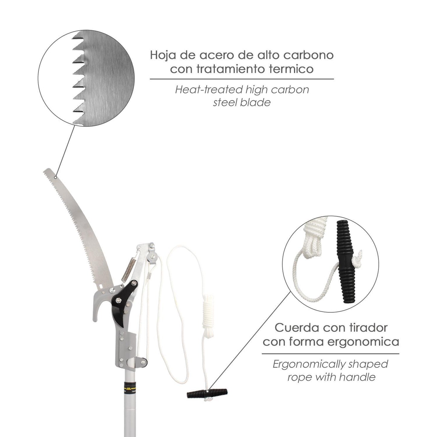 Cortarramas Con Serrucho Mango Aluminio Extensible 1,8 A 2,8 Metros_3