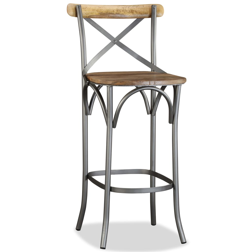 Taburete De Cocina De Madera Maciza De Mango_5