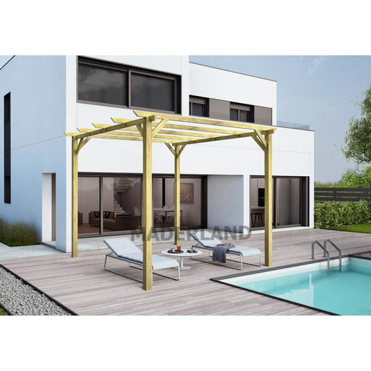 Pérgola de madera maciza León Maderland 300x420 cm
