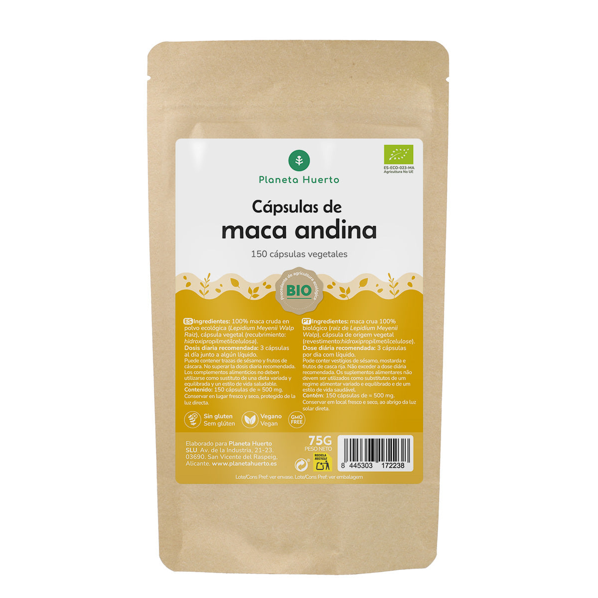 Maca BIO Planeta Huerto 150 Cápsulas