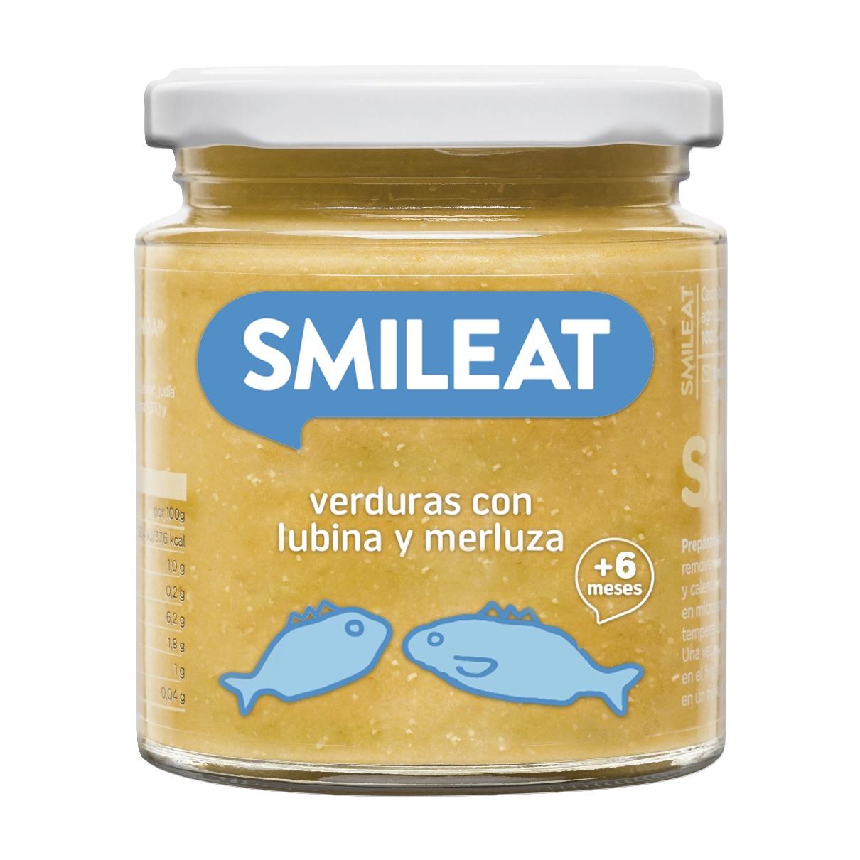Tarrito BIO Verduras con lubina y merluza Smileat, 230g