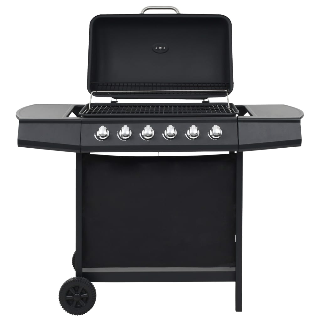 Barbacoa Portátil De Gas Con 6 Zonas De Cocción Negra De Acero / Vetonek_5