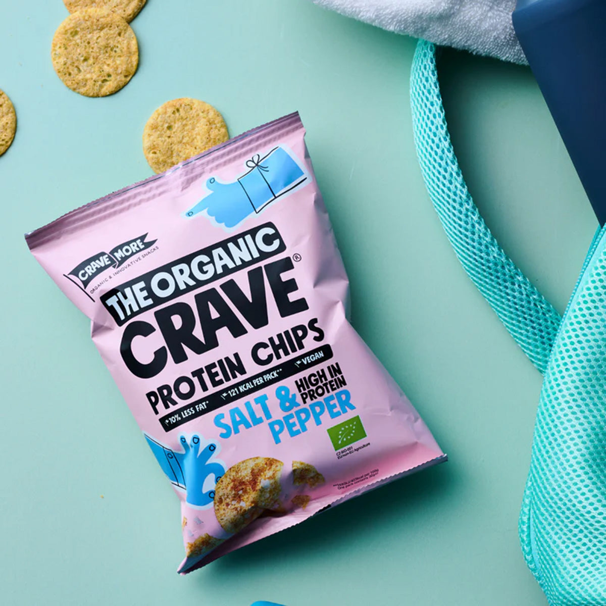 Chips Proteicos de Lentejas Salt & Pepper, The Organic Crave, 75 g