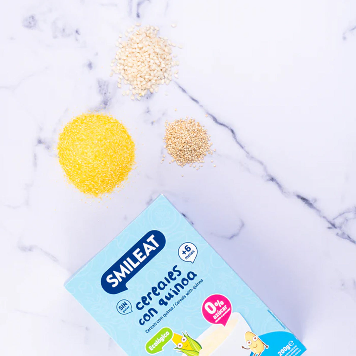 PROMO 3x Papilla de cereales Sin Gluten con Quinoa Eco Smileat, 200g