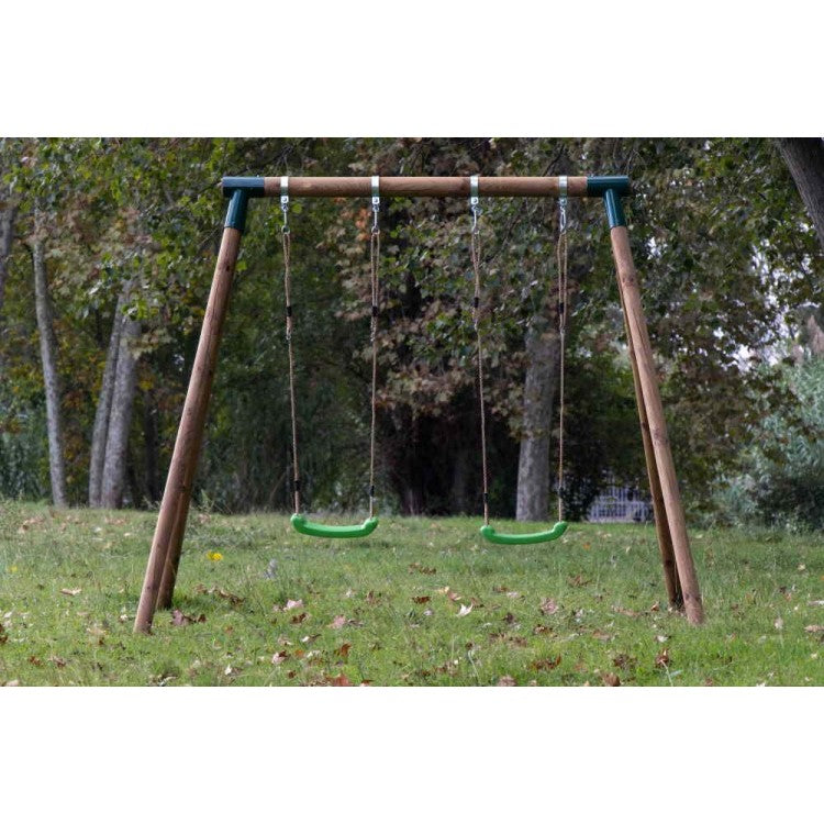 Columpio Doble De Madera Redonda Masgames Kibo Xl.