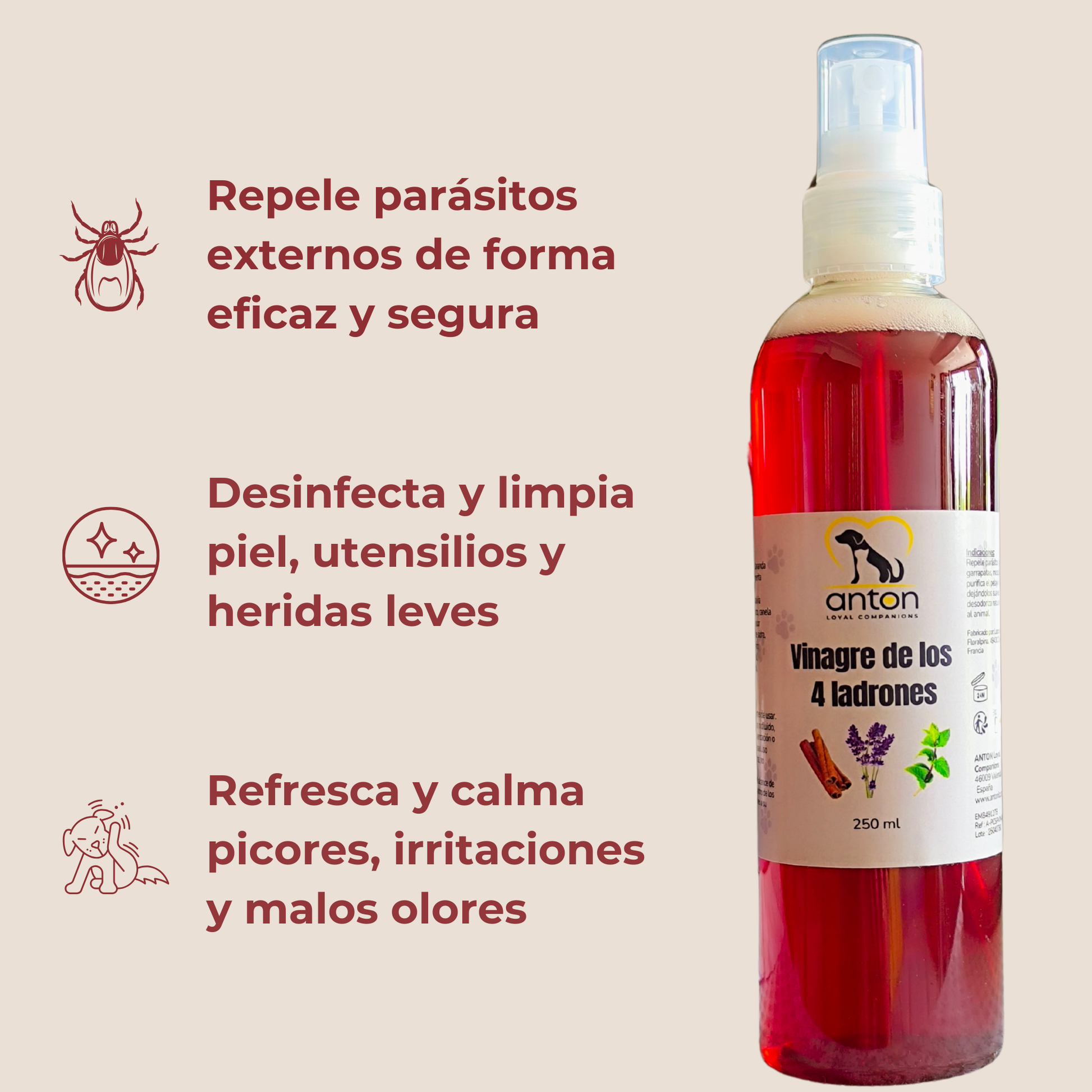 Vinagre de los 4 Ladrones para Perros y Gatos – 250ml