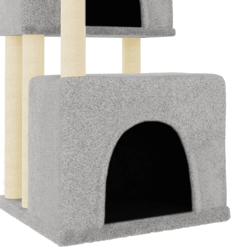 Vidaxl Rascador Para Gatos Con Postes De Sisal Gris Claro 122 Cm_5