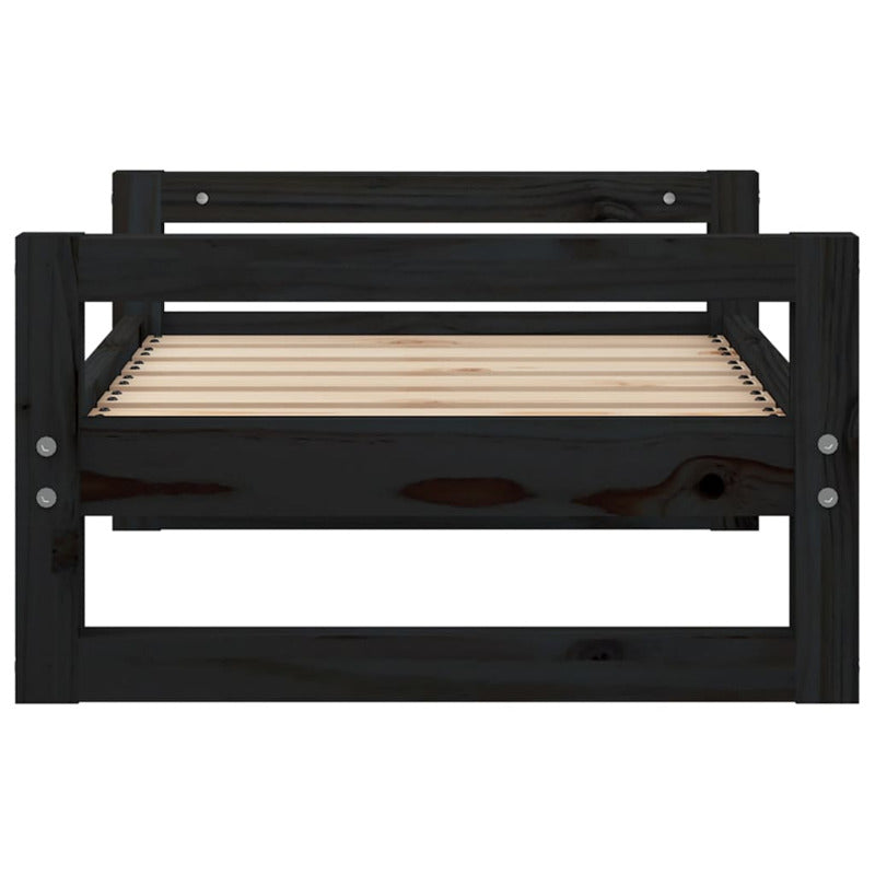 Vidaxl Cama Para Perros Madera Maciza De Pino Negro 65,5x50,5x28 Cm_5