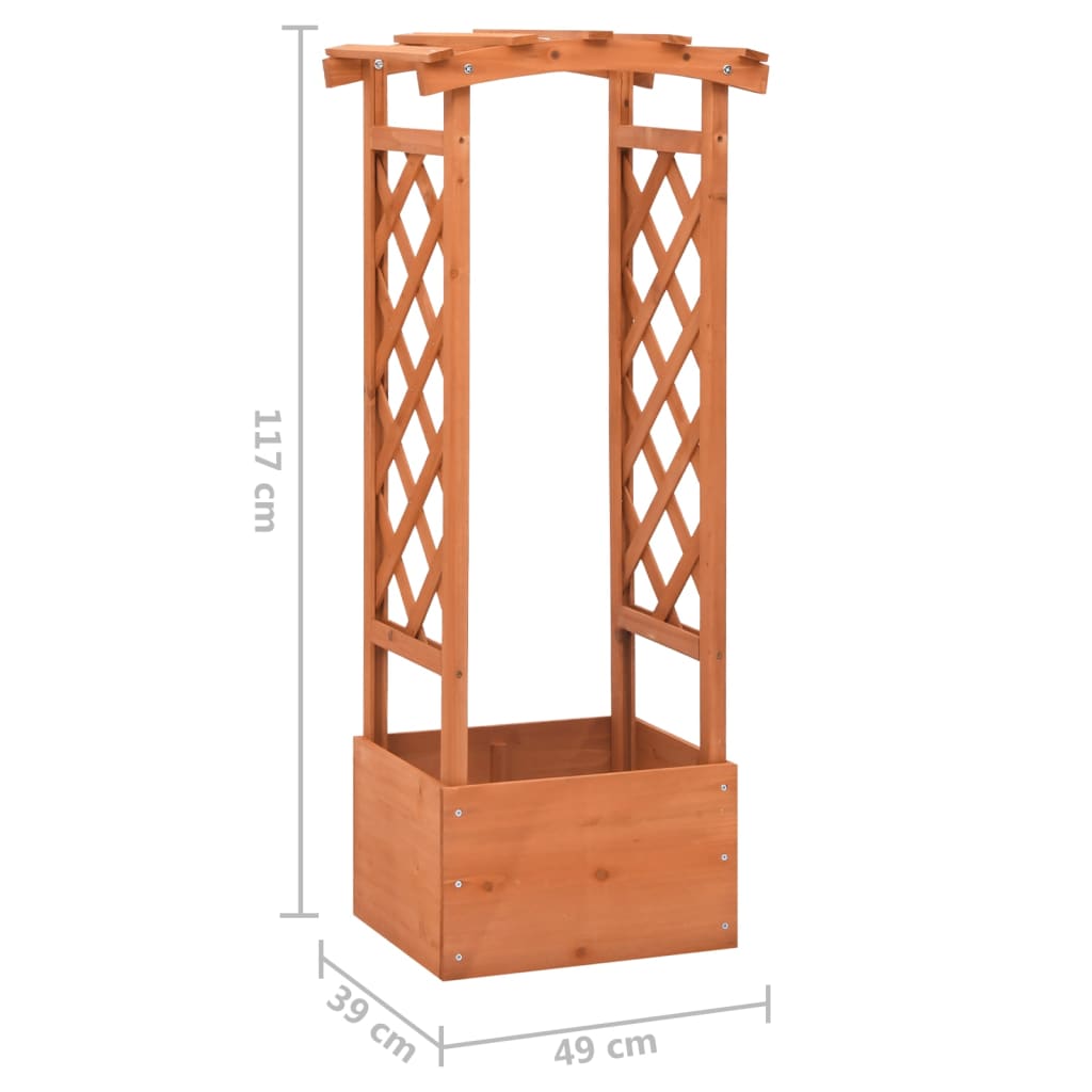 Jardinera Enrejada Con Arco Madera De Abeto 49x39x117 Cm_4