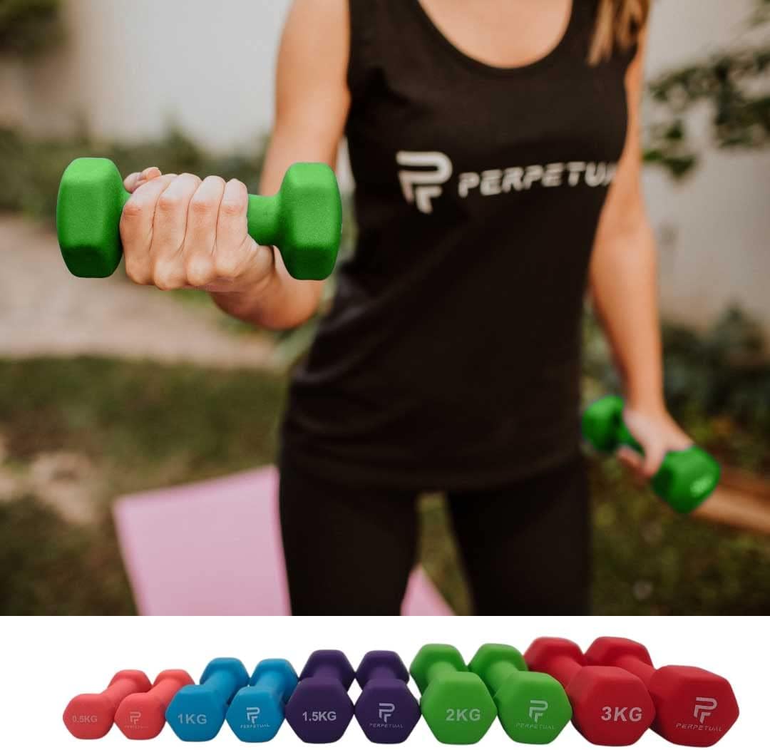 Mancuernas De Neopreno Perpetual De 0.5kg (2 Unidades) Con Agarre Antideslizante_3