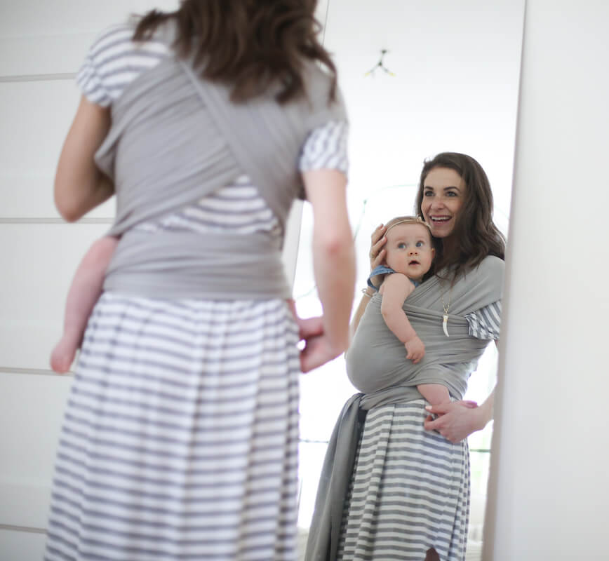 Fular Elástico Portabebé Bambú, Boba Wrap Serenity. Light Grey