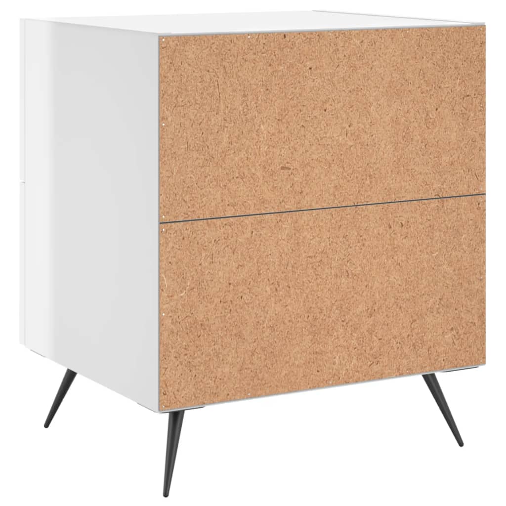 Mesita De Noche Madera De Ingeniería Blanco Brillo 40x35x47,5cm_4
