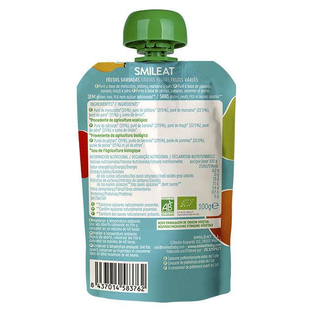 Pouche ECO frutas variadas Smileat, 100g