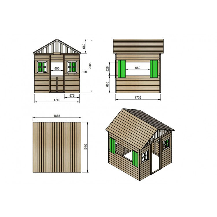 Casita De Madera Masgames Lollipop Xxl Horeca Verde.