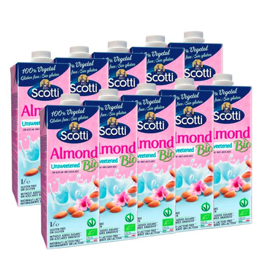 Pack 10x Bebida de Almendras sin azúcar BIO Scotti 1 L