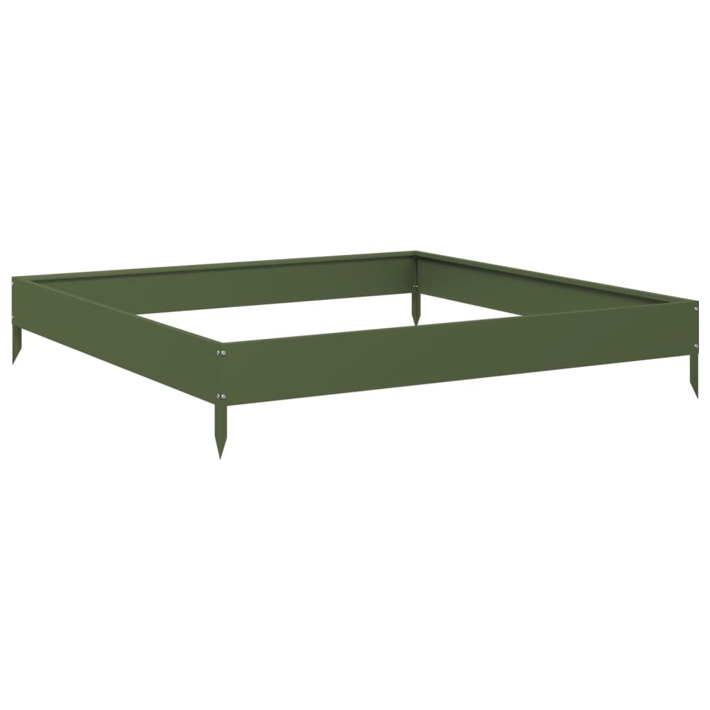 Arriate De Acero Verde Oliva 100x100x18,5 Cm_5